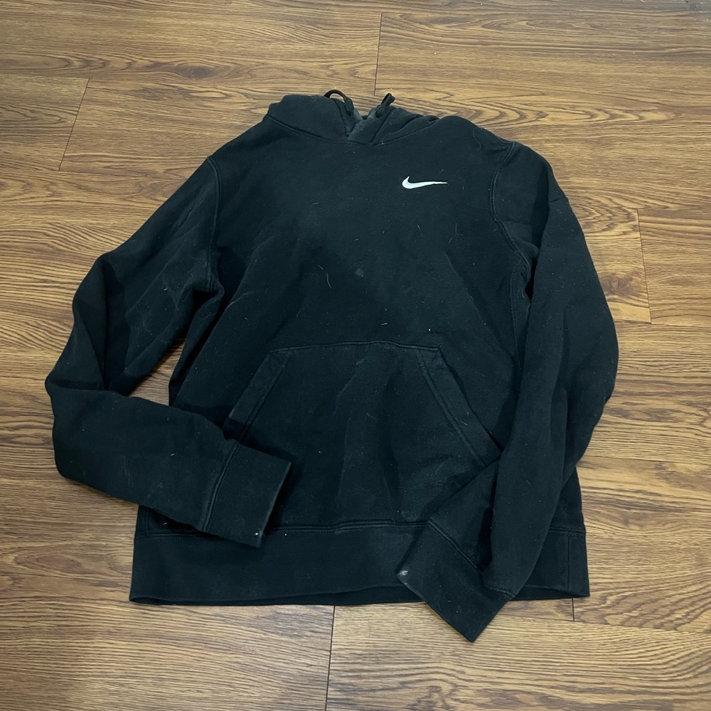 Nike Black Team Club Pullover Hoodie Sweatshirt Size XS